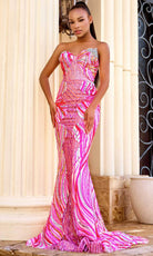 Portia and Scarlett PS24343 - Sequin Embellished Strapless Gown - designer pageant gown at Silhouette Dresses