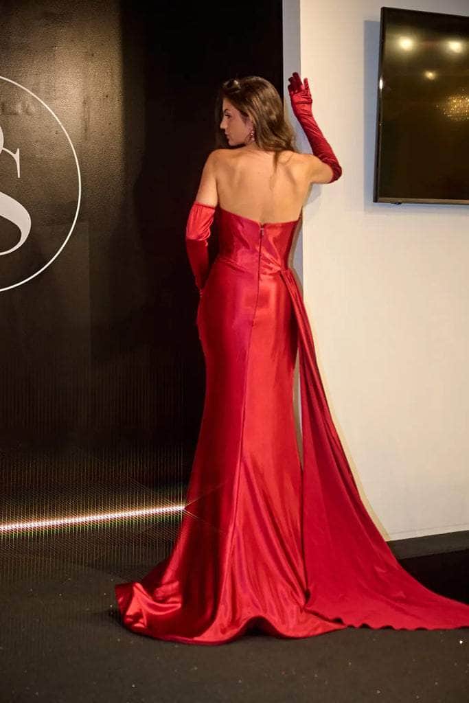 Portia and Scarlett PS24402 - Sweetheart Side Drape Prom Gown - view 5