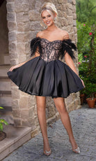 Portia and Scarlett PS24417 - Lace Corset Cocktail Dress - designer homecoming dress at Silhouette Dresses