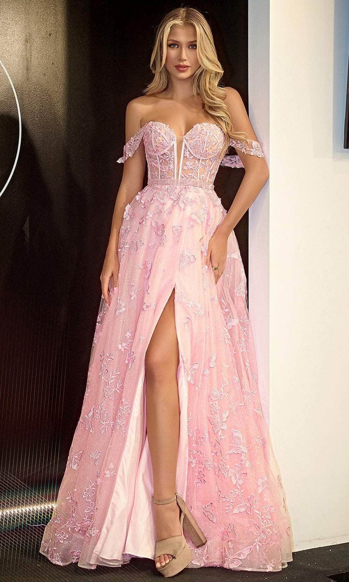 Portia and Scarlett PS24513X - Butterfly Motif Prom Dress