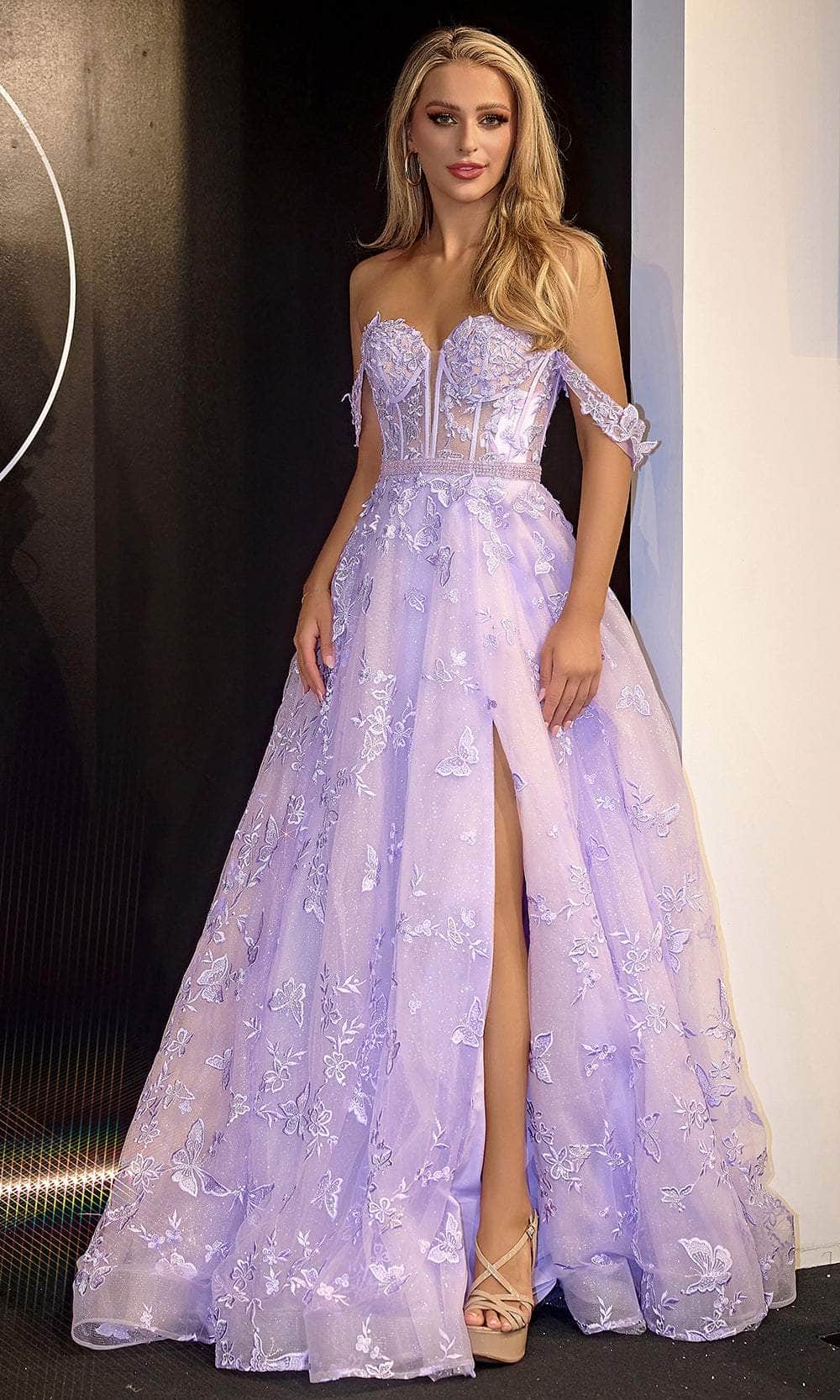 Portia and Scarlett PS24513X - Butterfly Motif Prom Dress - view 6