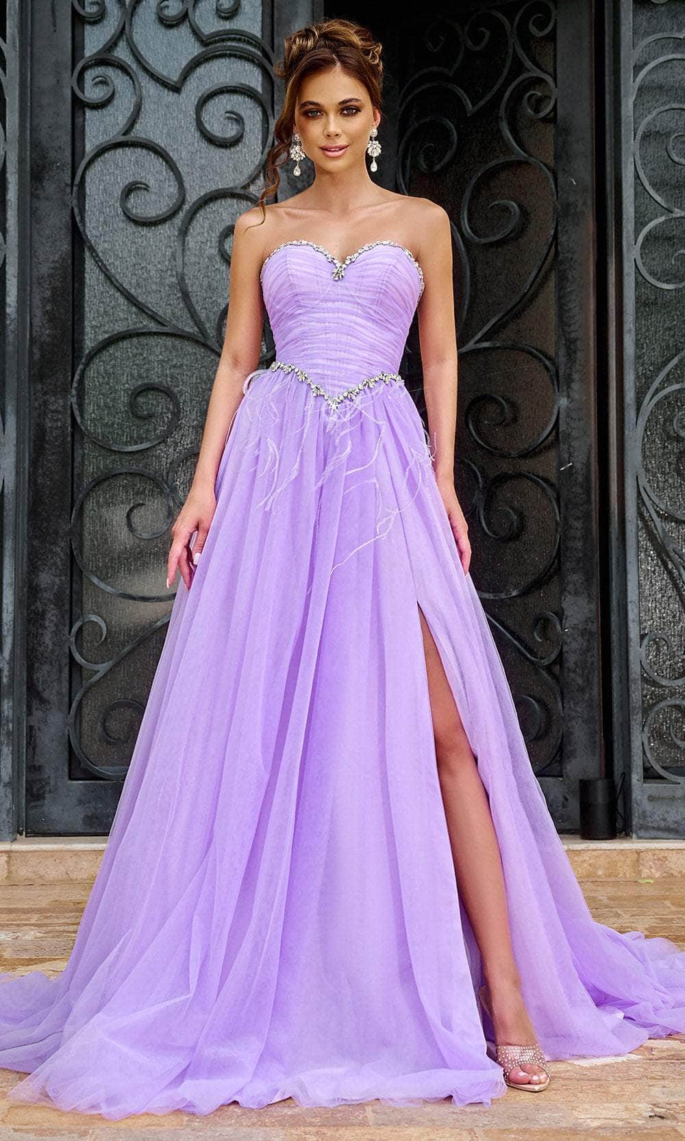 Portia and Scarlett PS24632 - Beaded Trim Strapless Prom Gown - designer prom dress at Silhouette Dresses