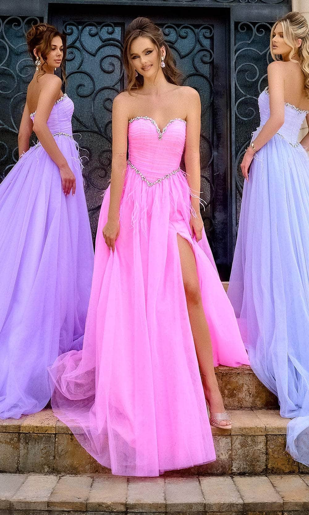Portia and Scarlett PS24632 - Beaded Trim Strapless Prom Gown - view 4