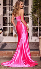 Portia and Scarlett PS24682 - Satin Mermaid Prom Dress - back view