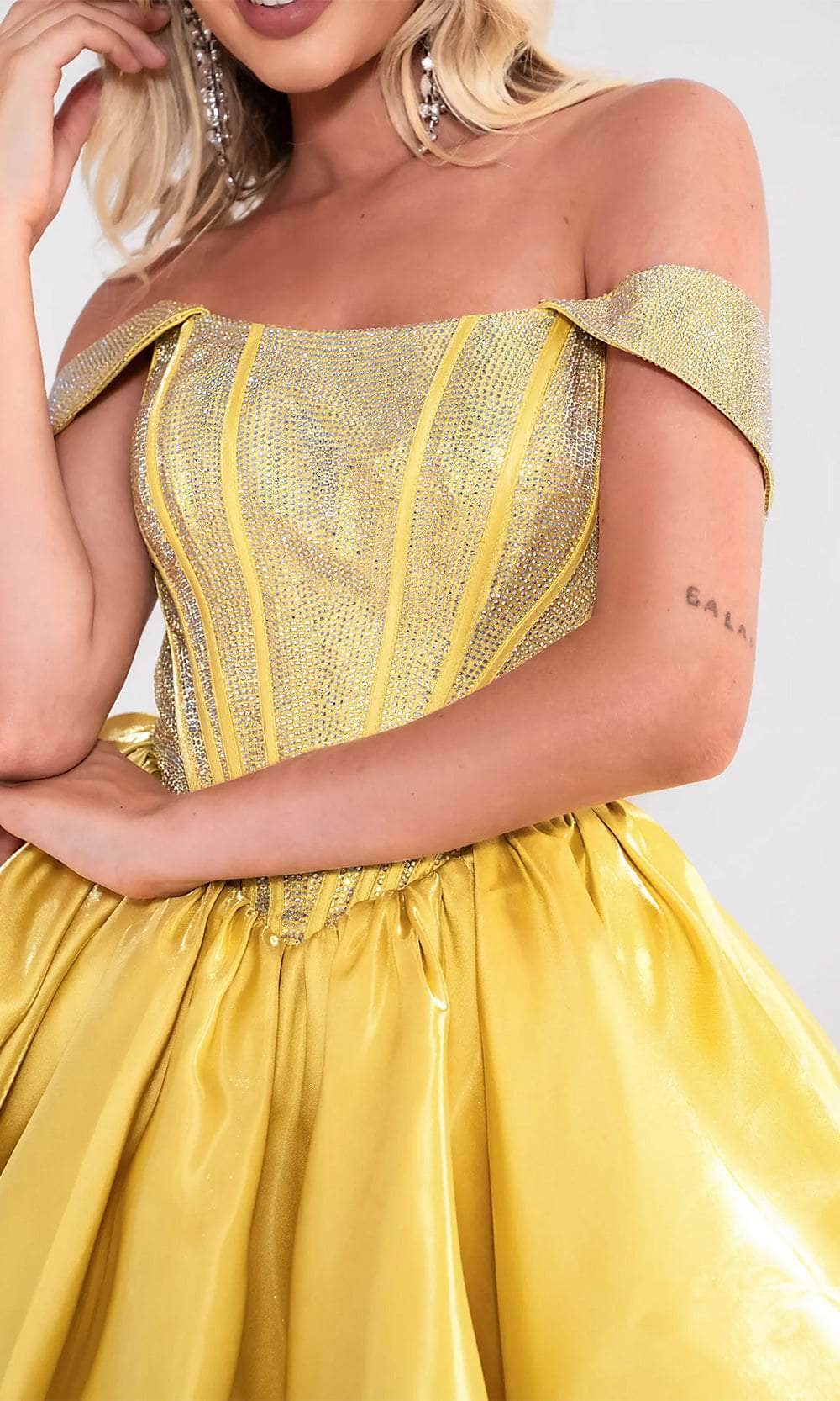 Portia and Scarlett PS24762 - Jeweled Corset Cocktail Dress - detail view
