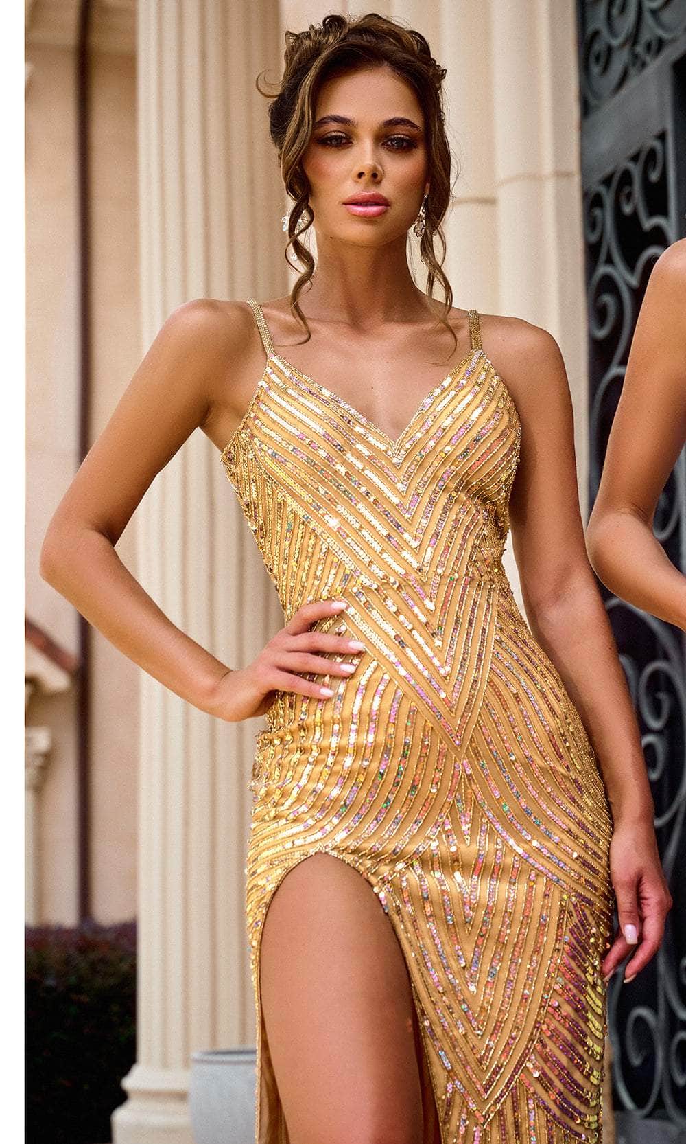 Portia and Scarlett PS24816X - Geometric Sequin Prom Dress - view 13