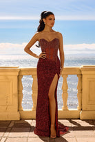 Portia and Scarlett PS24850C - Illusion Jeweled Evening Gown