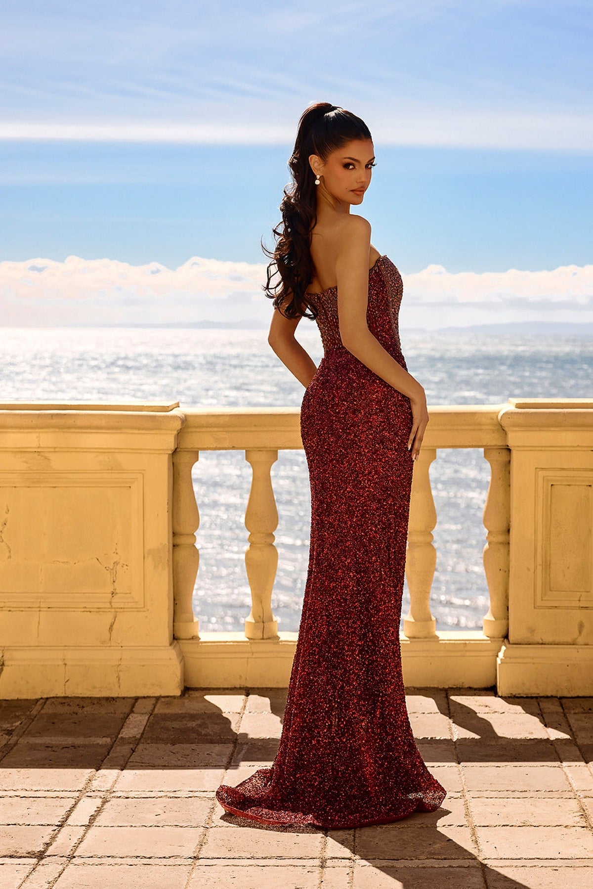 Portia and Scarlett PS24850C - Illusion Jeweled Evening Gown