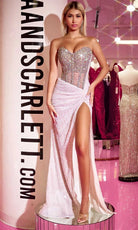 Portia and Scarlett PS24850C - Illusion Jeweled Evening Gown - view 5