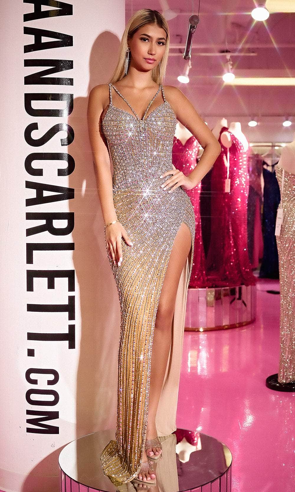 Portia and Scarlett PS24852C - Sequin Sleeveless Prom Dress - view 4