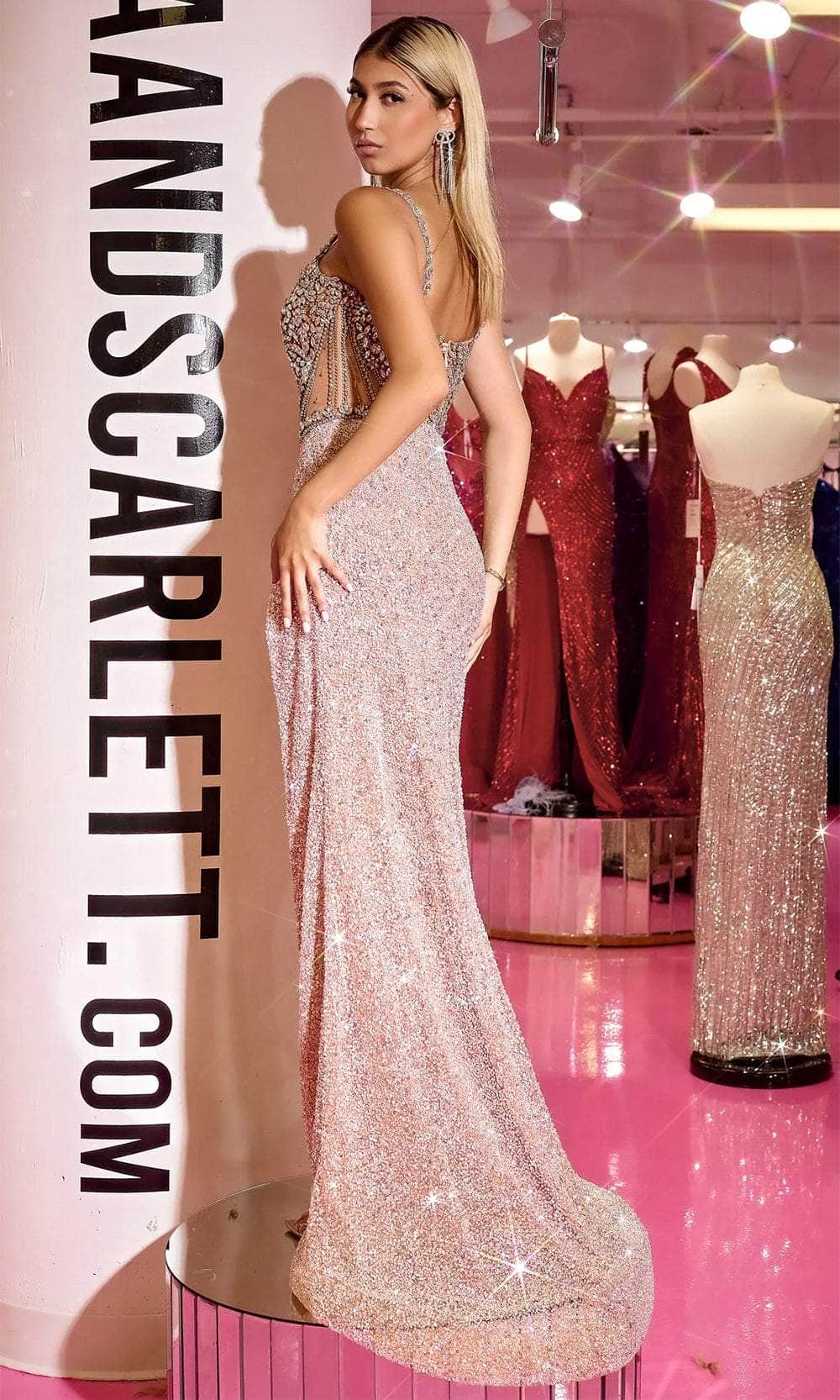 Portia and Scarlett PS24872C - Illusion Corset Beaded Prom Gown - Silhouette Dresses