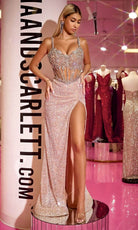 Portia and Scarlett PS24872C - Illusion Corset Beaded Prom Gown - Silhouette Dresses