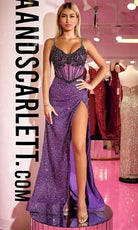 Portia and Scarlett PS24872C - Illusion Corset Beaded Prom Gown
