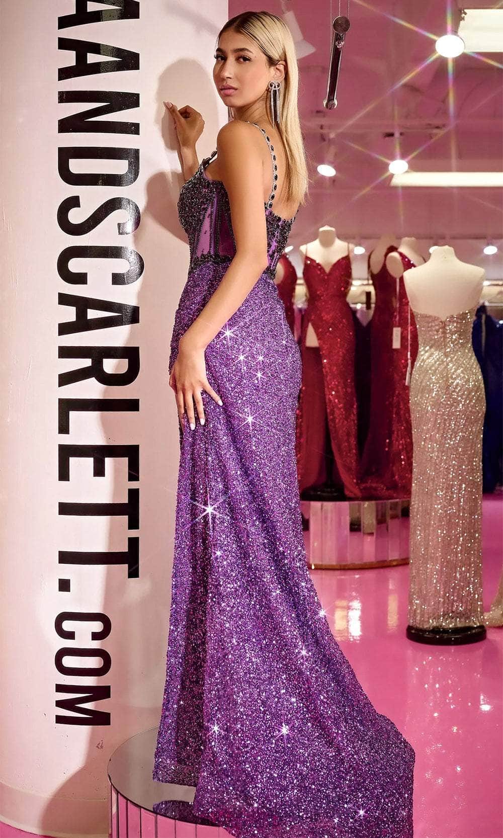 Portia and Scarlett PS24872C - Illusion Corset Beaded Prom Gown