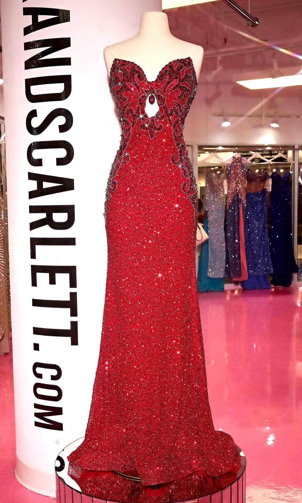 Portia and Scarlett PS24878C - Sequined Sweetheart Fitted Prom Dress - Silhouette Dresses