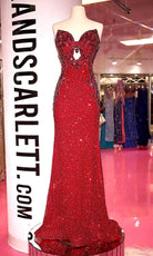 Portia and Scarlett PS24878C - Sequined Sweetheart Fitted Prom Dress - Silhouette Dresses