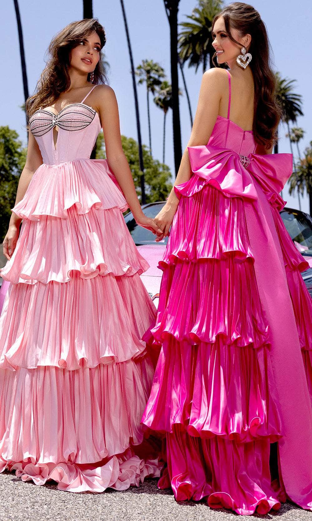Portia and Scarlett PS25165 - Tiered A-Line Prom Dress - back view