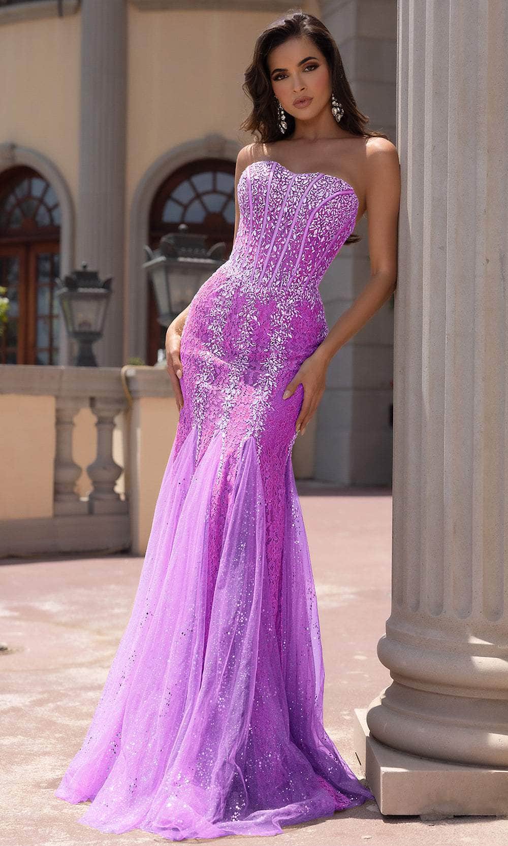 Portia and Scarlett PS25169 - Godet Detailed Prom Dress - view 4