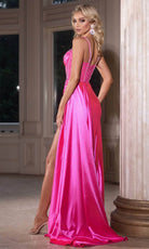 Portia and Scarlett PS25179 - Sash Accented Prom Dress - back view