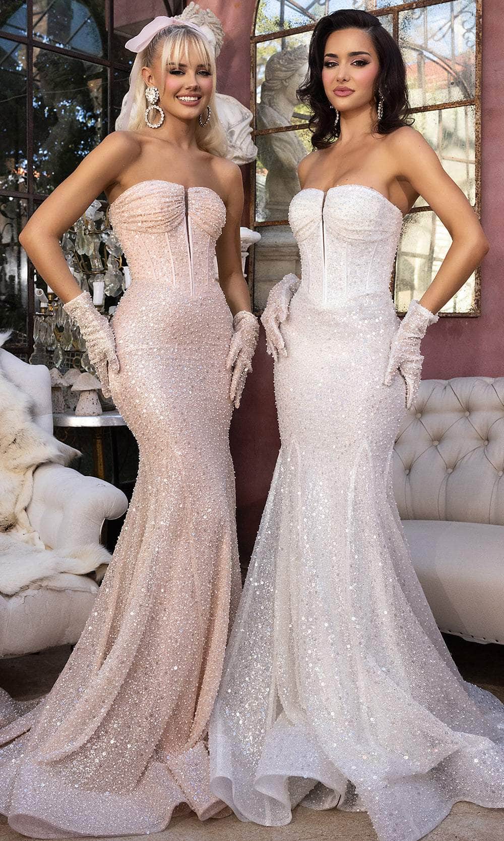 Portia and Scarlett PS25190 - Allover Embellished Prom Dress - detail view