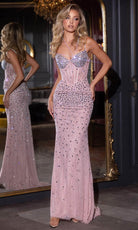 Portia and Scarlett PS25247 - V-Neck Cut Glass Evening Dress - designer prom dress at Silhouette Dresses