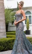 Portia and Scarlett PS25251 - Lace Detailed Prom Dress - view 5