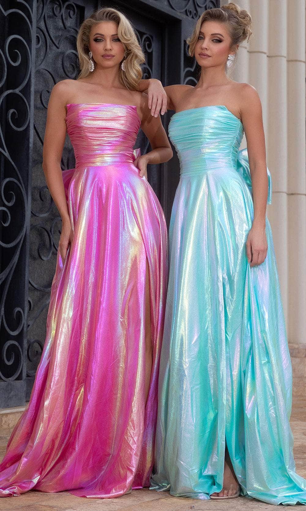 Portia and Scarlett PS25283 - Straight Neckline Lustrous Prom Gown - designer prom dress at Silhouette Dresses