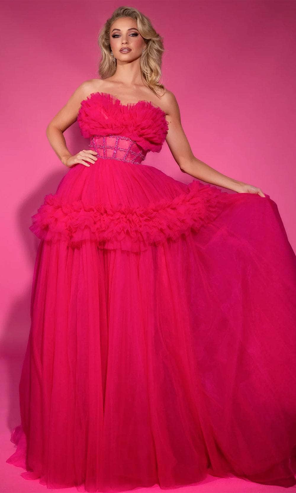 Portia and Scarlett PS25305 - Ruffle Detailed Strapless Ballgown - designer ball gown at Silhouette Dresses