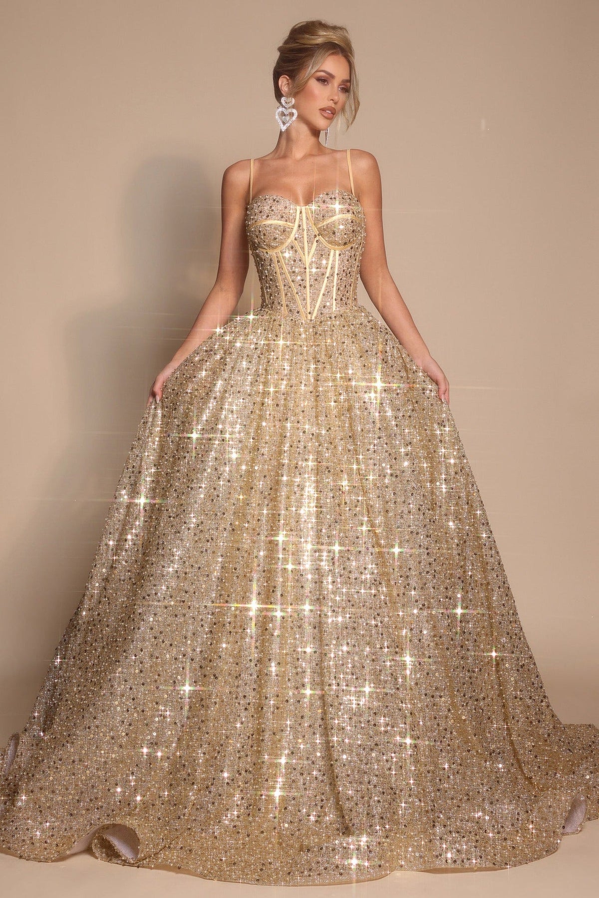 Portia and Scarlett PS25308 - Sweetheart Corset Bodice Prom Ballgown