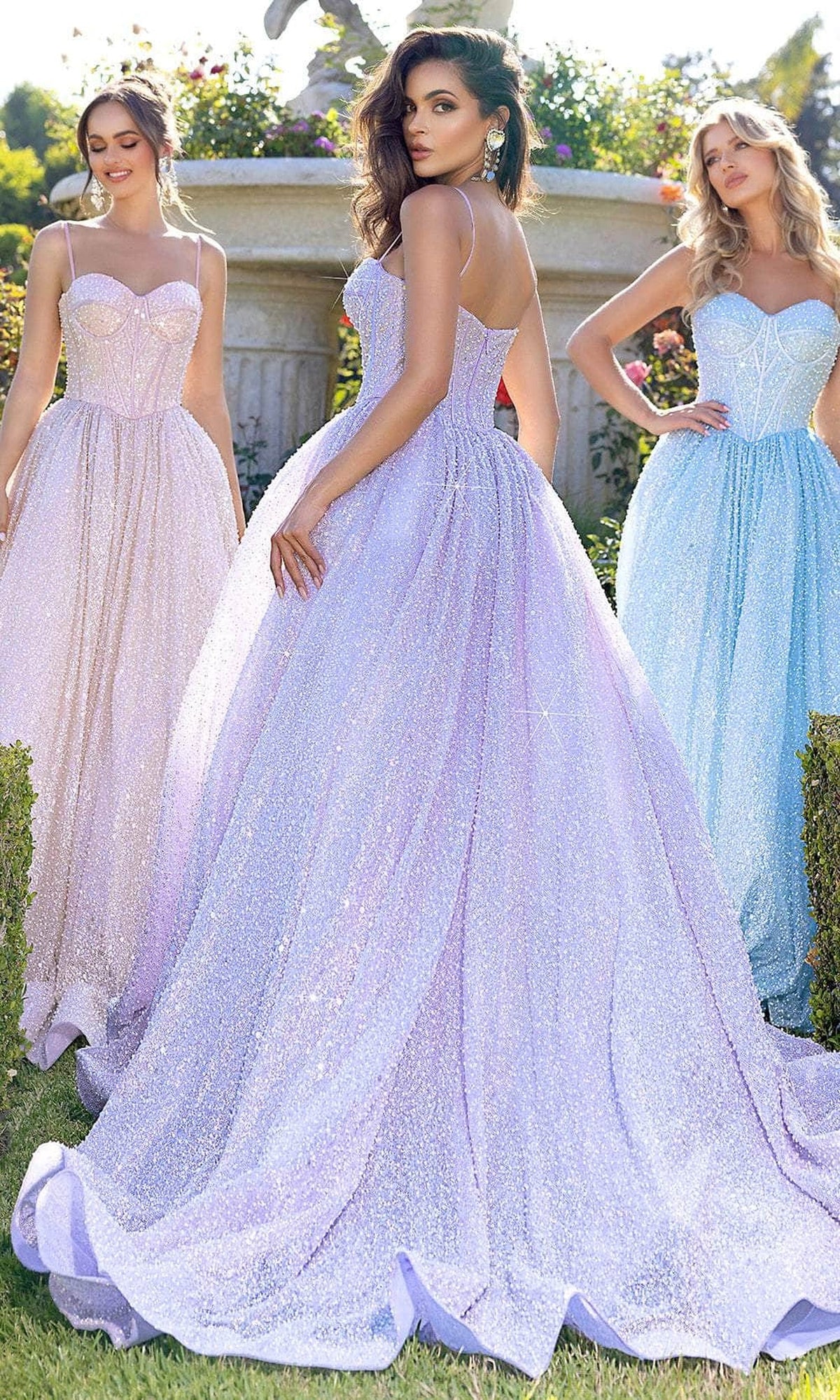 Portia and Scarlett PS25308 - Sweetheart Corset Bodice Prom Ballgown