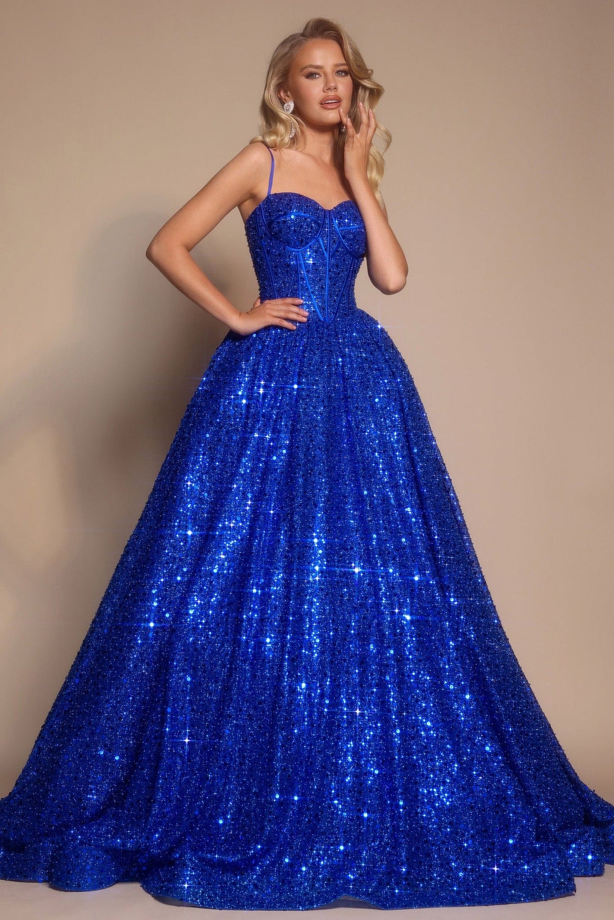 Portia and Scarlett PS25308 - Sweetheart Corset Bodice Prom Ballgown