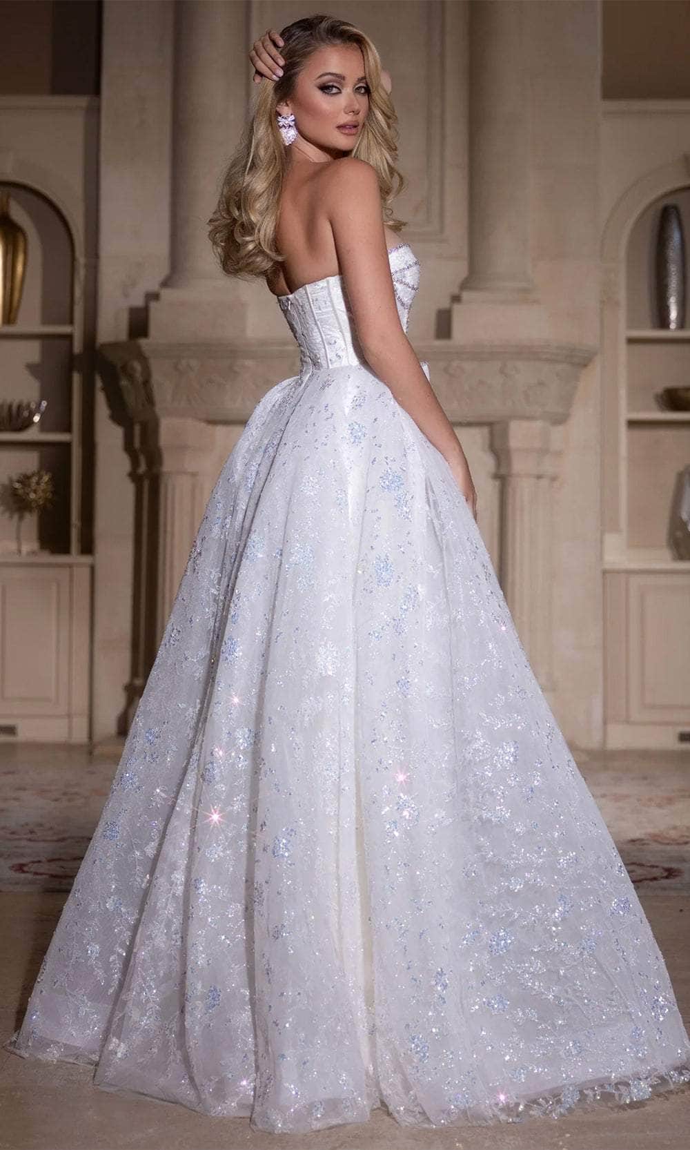 Portia and Scarlett PS25315 - Glitter Lace A-Line Prom Gown - view 4