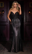 Portia and Scarlett PS25331 - Beaded V-Neck Prom Dress - designer pageant gown at Silhouette Dresses
