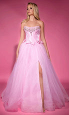 Portia and Scarlett PS25336 - Crystal Beaded Scoop Ballgown - detail view