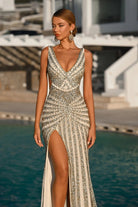 Portia and Scarlett PS25453C - Plunging Back Prom Dress