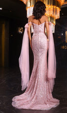 Portia and Scarlett PS25698E - Off Shoulder Fully Beaded Gown