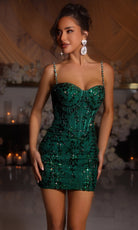 Portia and Scarlett PS25707 - Crystal Vine Embellished Mini Dress