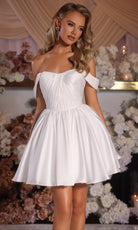 Portia and Scarlett PS25725 - Off Shoulder Ruched Mini Dress