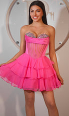 Portia and Scarlett PS25799 - Sweetheart Sheer Corset Dress