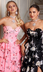 Portia and Scarlett PS25960 - Strapless Tiered Floral Gown