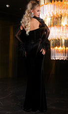 Portia and Scarlett PS25972E - Feather Accent Sweetheart Fitted Gown