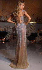 Portia and Scarlett PS25983C - Beaded Mesh Illusion Corset Gown - Silhouette Dresses