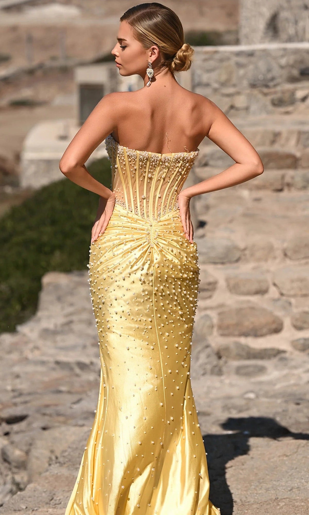 Portia and Scarlett PS26002 - Pearl Beaded Sweetheart Neckline Dress