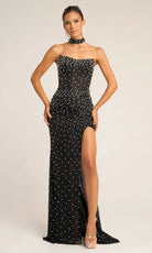 Portia and Scarlett PS26006 - Embellished Strapless Dress With Choker