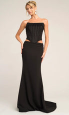 Portia and Scarlett PS26007 - Pearl Encrusted Corset Sheath Dress