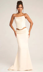 Portia and Scarlett PS26007 - Pearl Encrusted Corset Sheath Dress