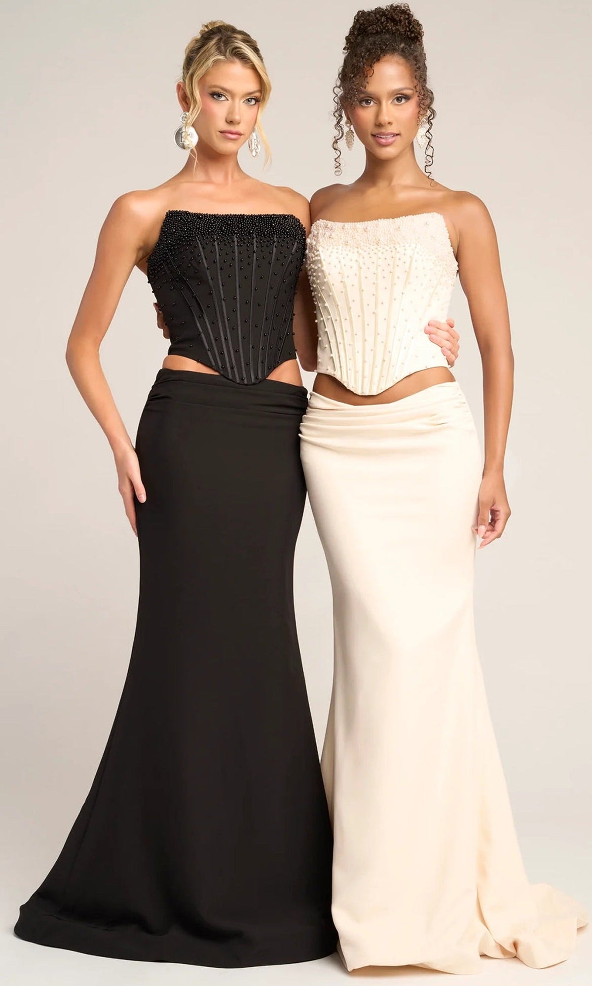 Portia and Scarlett PS26007 - Pearl Encrusted Corset Sheath Dress
