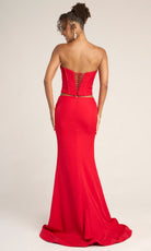 Portia and Scarlett PS26007 - Pearl Encrusted Corset Sheath Dress