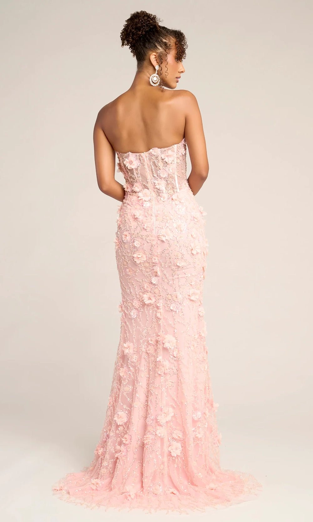 Portia and Scarlett PS26011 - 3D Floral Beaded Gown - Silhouette Dresses