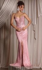 Portia and Scarlett PS26012 - Strapless Plunge Embellished Dress